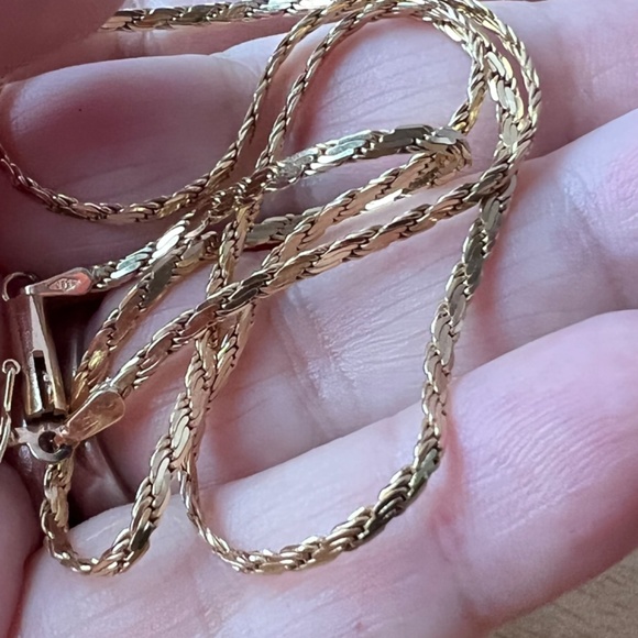 14K YELLOW GOLD FLAT SNAKE STYLE CHAIN NECKLACE UNISEX HALLMARKED APRX 15.5”LONG - Picture 13 of 16